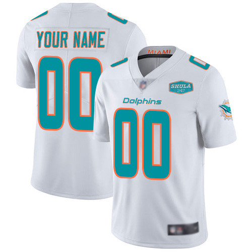 Men's Miami Dolphins ACTIVE PLAYER Custom 2020 White With 347 Shula Patch NFL Vapor Untouchable Limited Stitched Jersey